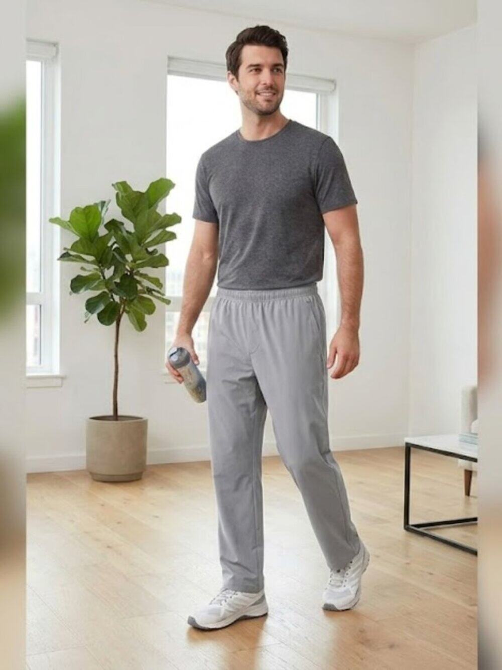 NWT Baleaf Men's 50+ UPF Lightweight Elastic-Waist Sport Pants Gray XXL